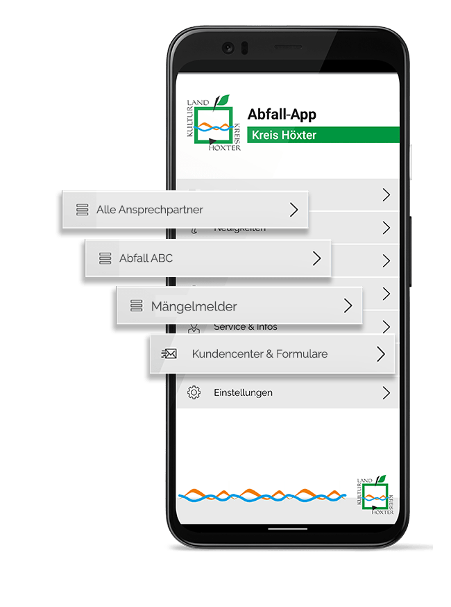 Müllapp mit Modulen